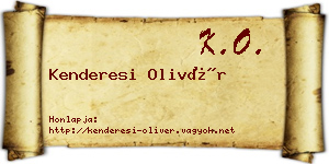 Kenderesi Olivér névjegykártya