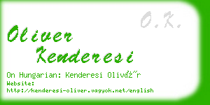oliver kenderesi business card
